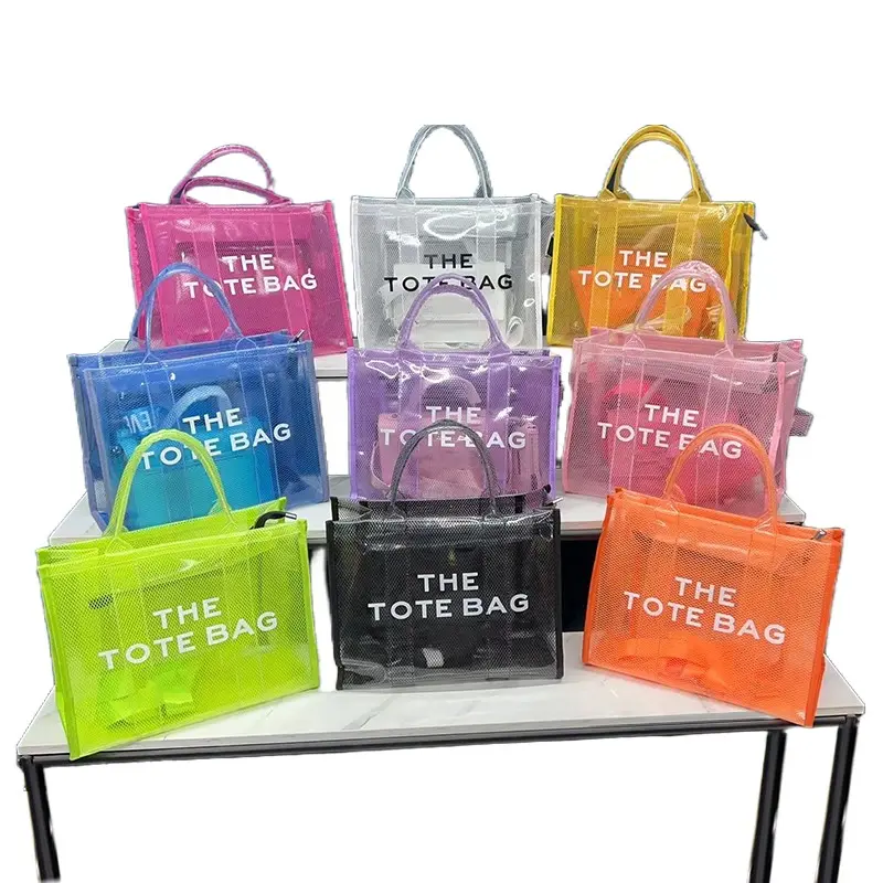 Clear Crossbody Transparent Plastic Beach Designer Pvc Women's Tote Bags Women Handbags Ladies The Tote Bag Purse With Zipper