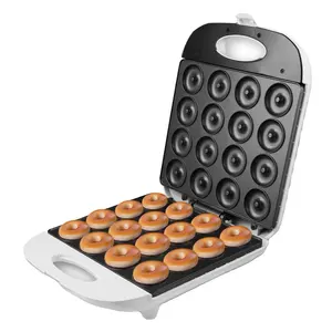 Mini Donut Maker Electric Non-Stick Surface Makes 16 Small Doughnuts for Kid Friendly Dessert Or Snack