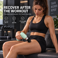 Pistolet de massage à percussion portable OEM ODM, amplitude 6 mm, 6 vitesses, 4 têtes, rechargeable USB-C pour la récupération musculaire après l'entraînement en salle de sport