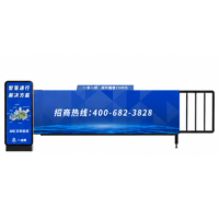 Barrière publicitaire automatique AKE en toile, caisson lumineux en tissu, barrière de circulation commerciale, barrière de stationnement automatique, système ESD brossé