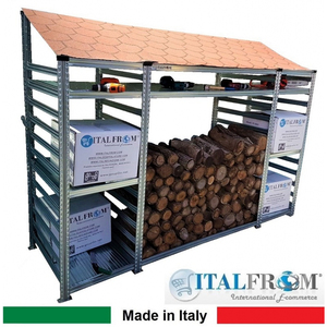 Modulo Iniziale Italfrom per Capanno Modulare in Acciaio Zincato con Staffe a Parete e 7 Ripiani Portaoggetti - Product Image 4