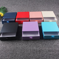 Boîte cadeau personnalisée recyclable pour petites entreprises, type tiroir, jetable, pour combo déjeuner, en carton blanc avec pelliculage mat, pour vêtements, avec logo