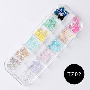 12 Rejillas con Lindos Ositos y Lazo de Aurora Colorido, Adorno Kawaii para <span class=keywords><strong>Uñas</strong></span> - Product Image 6