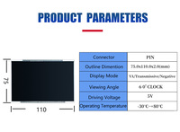 Écran LCD IPS segmenté VA avec 12 LED blanches, angle de vision de 60°, plage de température ultra-large de -30 à 80°C, connexion PIN, adapté à l'alimentation