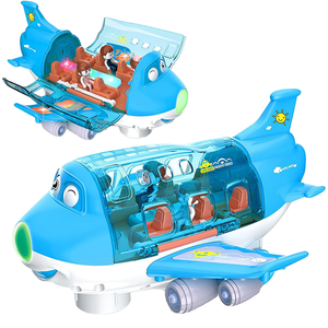 Nouveau dessin animé mignon <span class=keywords><strong>Airbus</strong></span> modèle d'<span class=keywords><strong>avion</strong></span> électrique musique légère <span class=keywords><strong>avion</strong></span> rotatif à 360 degrés 2-4 ans jouets d'intérieur en plastique pour enfant - Product Image 1