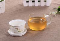 12OZ cangkir teh kaca borosilikat buatan tangan Modern mewah Set teh kopi daun Infuser antik tinggi bunga keramik Filter dipertebal