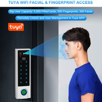 Serrure de porte intelligente extérieure étanche Tuya Wifi avec reconnaissance faciale, empreinte digitale, contrôle d'accès, déverrouillage à distance et entrée sans clé
