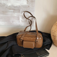 Sac à bandoulière tendance de luxe pour femmes, imperméable, fermeture éclair, bandoulière unique, sac à main en cuir PU avec doublure en polyester, style tendance