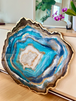 Offre spéciale Dalle en bois Table Résine Rivière Océan Table à manger en bois massif au meilleur prix Table basse
