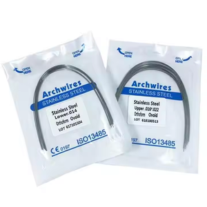 5-Pack Dental Orthodontic Arch Wires - Stainless Steel Rectangular Form, Natural Shape