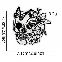 Patch brodé thermocollant noir de haute qualité, style punk cool, design personnalisé en tissu pour vêtements