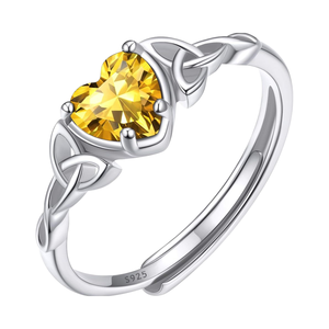 ChicSilver Anillo ajustable <span class=keywords><strong>de</strong></span> plata 925 con <span class=keywords><strong>piedra</strong></span> natural para mujer, caja <span class=keywords><strong>de</strong></span> regalo <span class=keywords><strong>de</strong></span> la suerte para 12 meses - Product Image 1