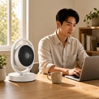 Ventilateur de table intelligent et écologique à grande capacité avec lumière d'ambiance, minuterie tactile et oscillation automatique pour la maison et le bureau