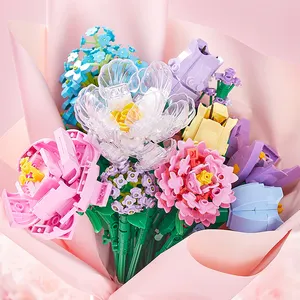 Set di blocchi di costruzione Bouquet di fiori giocattolo di mattoni per bambini ragazze Mini Art Building Blocks compatibile regalo fai da te per san valentino