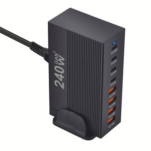 240W GAN 8พอร์ต USB C ชาร์จเร็วบล็อก PD100W หลายพอร์ต4C4A ชาร์จอะแดปเตอร์ไฟติดผนัง3.0 PD - Product Image 6