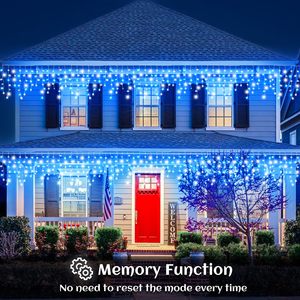 Điện Áp Thấp LED Icicle Chuỗi Đèn Giáng Sinh Ngắn Rèm Cổ Tích Treo Trần Mở rộng Đèn Cho Đám Cưới Ban Công Cửa - Product Image 4