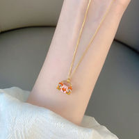 Délicat 18K Plaqué Or Lien Chaîne Petit Sac Pendentif Collier pour Femmes Accessoires de Bijoux à la Mode