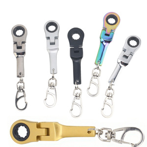 Llave de trinquete mini de 10 mm con cabeza flexible de color personalizado, anodizada, con llavero, herramienta de reparación manual ajustable - Product Image 5