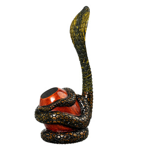 Briar Wood Snake Pipe Hand Carved Dark Carved Cumberland Dragon Snake Egg Shape Tobacco Pipe For Men Personal Gift 2025 - Product Image 2