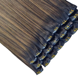 Extensiones de Cabello con Clip de Calidad Lujosa para Venta al por Mayor, 100% Cabello Humano Remy, Cabeza Completa, Color Balayage <span class=keywords><strong>2</strong></span>/<span class=keywords><strong>6</strong></span>/<span class=keywords><strong>2</strong></span> - Product Image 3