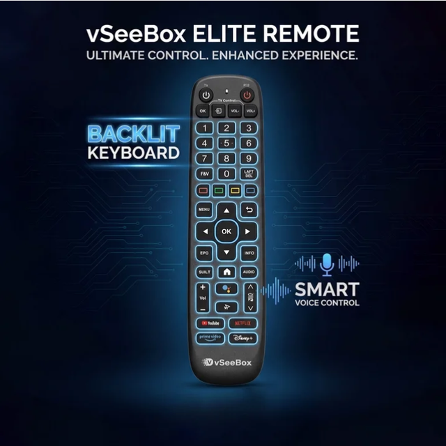 New V6 Plus Replacement Remote Control BT Voice Remote with Backlit Suit for Vsee Box TV Box