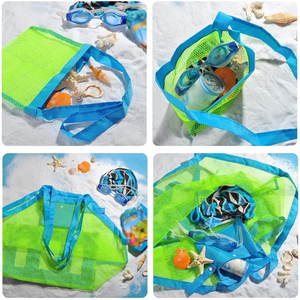 Factory Reusable Sand Beach Toys Mesh <strong>Bag</strong> Foldable Mesh Tote <strong>Bag</strong> for Holding Children's Toys Storage - Product Image 6