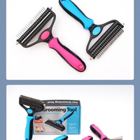 Brosses en acier inoxydable écologiques 2-en-1 de conception professionnelle, nouvelle marque privée, certifiées CE ISO 9001 pour le toilettage des animaux
