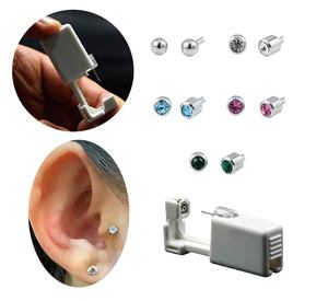 Kristall-Ohrringe mit Fassung, durchstechbar, Patronenform, gemischte Farben, 24 Stück je Farbe, sterilisiert, Einwegartikel - Product Image 1