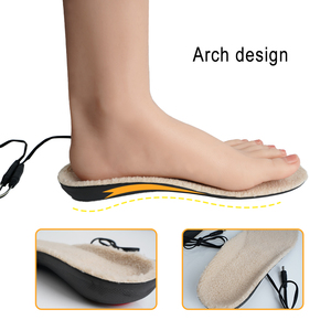 Semelles chauffantes en laine Power Bank Connected Cut to Fit Arch Support Cushion Semelles chauffantes d'hiver confortables - Product Image 3