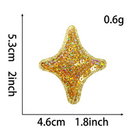 Patchs étoiles à quatre branches en sequins thermocollants 2 pouces, petits patchs étoiles brillants DIY pour femmes, filles, sacs à dos, chaussettes, chaussures