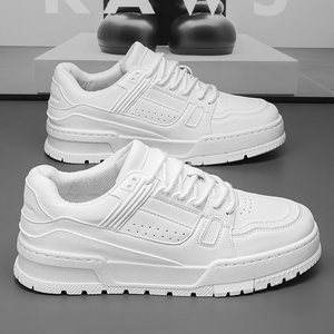 Sneakers de luxe personnalisées avec logo du fabricant, lacets blancs et noirs, modèle uni pour hommes, dessus en cuir de vache, semelle intermédiaire PHYLON - Product Image 1