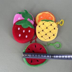 Custom Logo <b>Cute</b> Watermelon Fruit Credit Card Creative Plush Coin <b>Purse</b> Children Mini Earphone Small Keychain Lipstick China - Product Image 3
