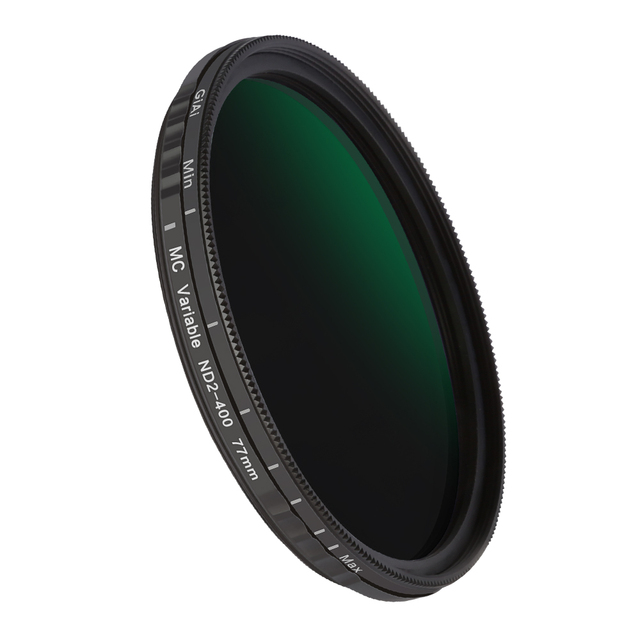 GiAi Photography Neutral Density Variable ND Filter 37/49/55/67/77/82/86/105 mm ND2-400 Stop Adjust ND Filter for Camera Lens