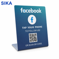 Kartu Ulasan SIKA PVC NFC dengan Chip NTAG213/215 Tahan Air untuk Komentar Media Sosial Facebook/Yelp/Tripadvisor Restoran/Hotel