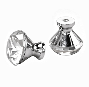 Poignées de tiroir et de porte en alliage de verre cristal diamanté de 30 mm de diamètre - Product Image 2