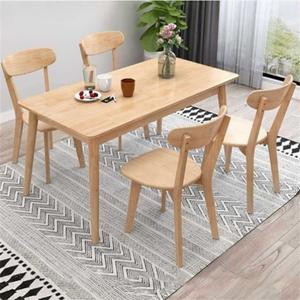 <span class=keywords><strong>Set</strong></span> Tavolo e Sedie da Pranzo in Legno Massello Stile Fattoria dal Design Moderno per Appartamenti e Hotel - Product Image 4