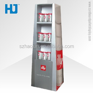 Carton de luxe affichage riser d'affichage de plancher de carton, publicité de compteur de carton pour café <span class=keywords><strong>illy</strong></span> - Product Image 1