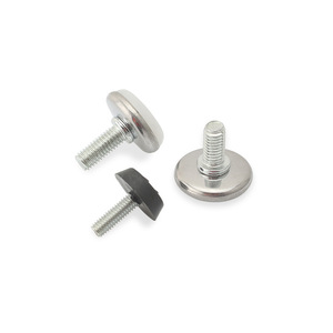 Pieds de meubles réglables KJT, base en métal plaqué et plastique, design minimaliste, quincaillerie pour table et chaise, installation facile - Product Image 1