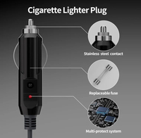 Mini cable de alimentación 3 en 1 con USB C para coche y cable impermeable de CC 12-24V enchufe para encendedor de cigarrillos Cable de alimentación macho de CC