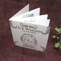 Programme de mariage en format livret, carte d'invitation de mariage pour fête et cérémonie de fiançailles