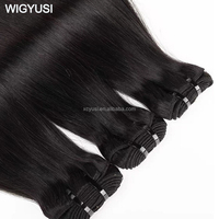 Paquete de Cabello Humano Virgen Crudo Sin Procesar, Cabello Virgen Camboyano con Cutícula Alineada 15A, Sin Enredos, Sin Caída, Doble Trama