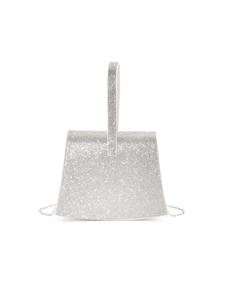 Sac de soirée de luxe Bell, inspiré des créateurs, carré, orné de diamants étincelants, en polyester, avec chaîne et pompon, sac à bandoulière pour mariée et mariage - Product Image 6