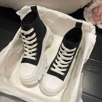 2023 livraison directe anti-dérapant rehaussant semelle épaisse dames grosse plate-forme chaussures décontracté femmes toile bottes chaussures