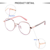 Lunettes optiques anti-bleu à la mode montures métalliques lunettes miroir à monture ronde pour enfants