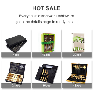 Juego de Cubiertos de Acero Inoxidable, 4 Piezas, Dorado y Blanco, Regalo Empresarial, Cubiertos Metálicos - Product Image 5