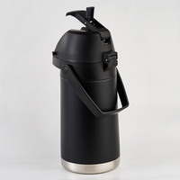 Pot de pression d'air isolé sous vide en acier inoxydable à Double couche de cruche isolée noire 1.3L 1.6L 1.9L 2.5L 3L 4L