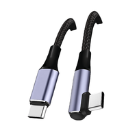 Haute qualité 5A USB C PD 100W coude droit câble de charge rapide en Nylon tressé 20V pour le chargement d'ordinateur