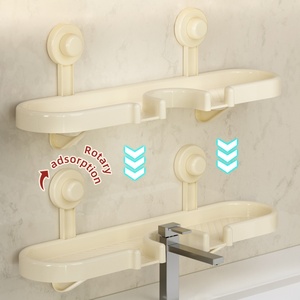Estante de Almacenamiento para Lavabo, Organizador de Maquillaje Multifuncional de Plástico para Baño, Barra para Toallas, Almacenamiento de Pared - Product Image 1