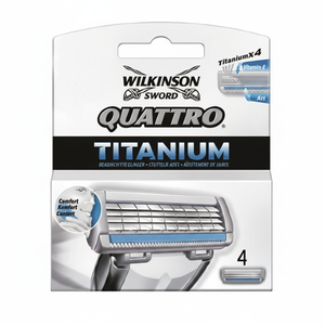 ดาบควอทโทรไทเทเนียมใบมีดโกนสองขอบ4C ยืดหยุ่นได้สำหรับผู้ชายใบมีดโกนสเตนเลสคุณภาพดีเยี่ยม - Product Image 1