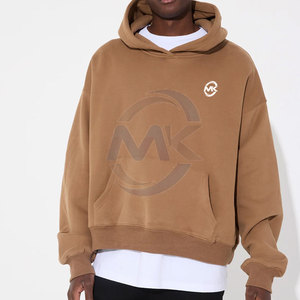 Nouvelle arrivée de sweats à capuche décontractés confortables à épaules tombantes pour hommes avec broderie design solide et fermeture éclair pour l'hiver - Product Image 1